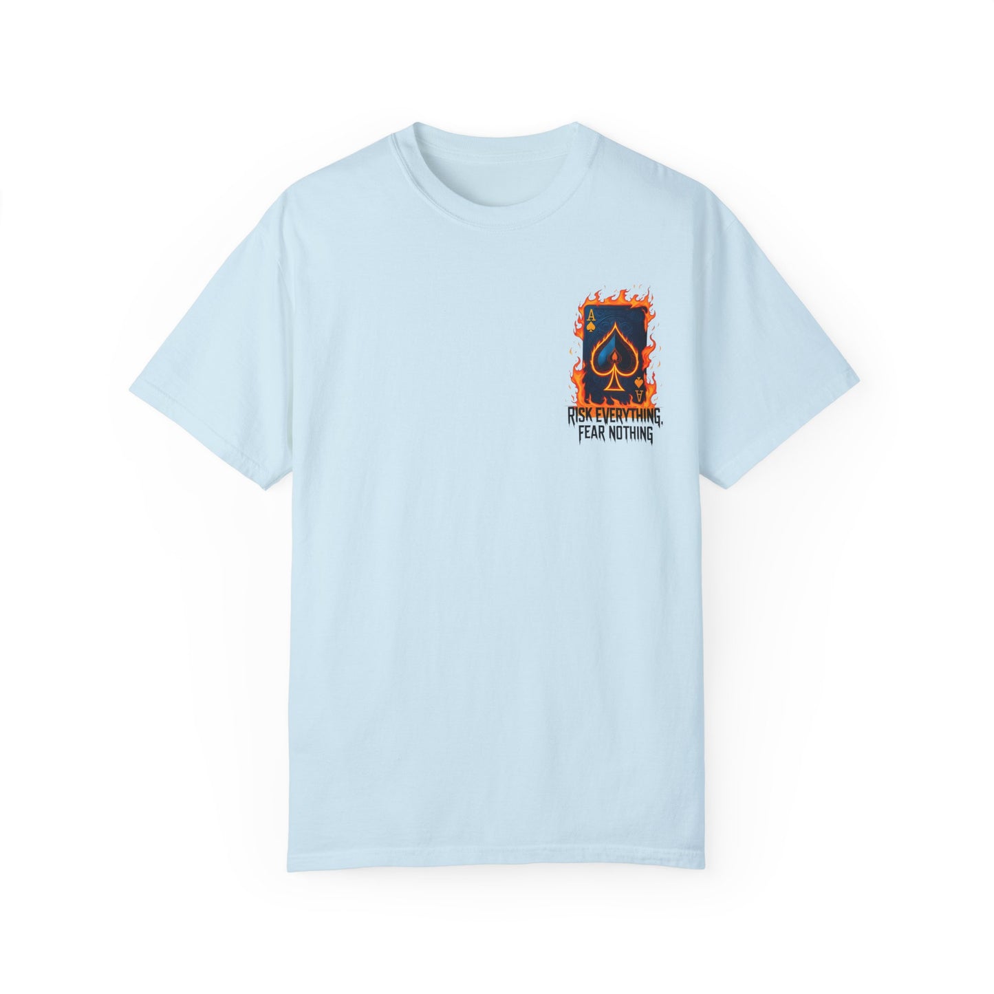 Summer clothing Fear Nothing Graphic T-Shirt - Unisex Garment-Dyed Tee with Playing Card Design