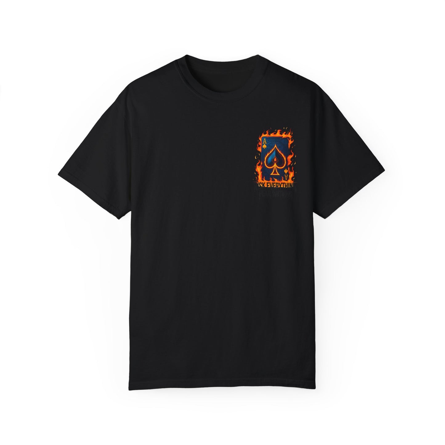 Summer clothing Fear Nothing Graphic T-Shirt - Unisex Garment-Dyed Tee with Playing Card Design