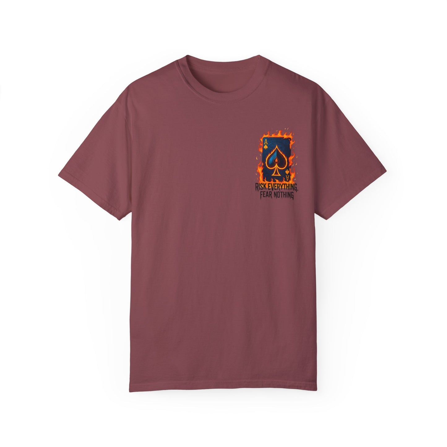 Summer clothing Fear Nothing Graphic T-Shirt - Unisex Garment-Dyed Tee with Playing Card Design