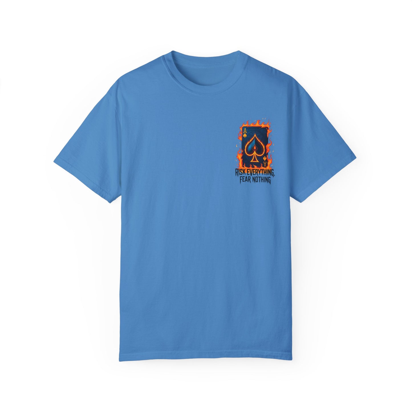 Summer clothing Fear Nothing Graphic T-Shirt - Unisex Garment-Dyed Tee with Playing Card Design