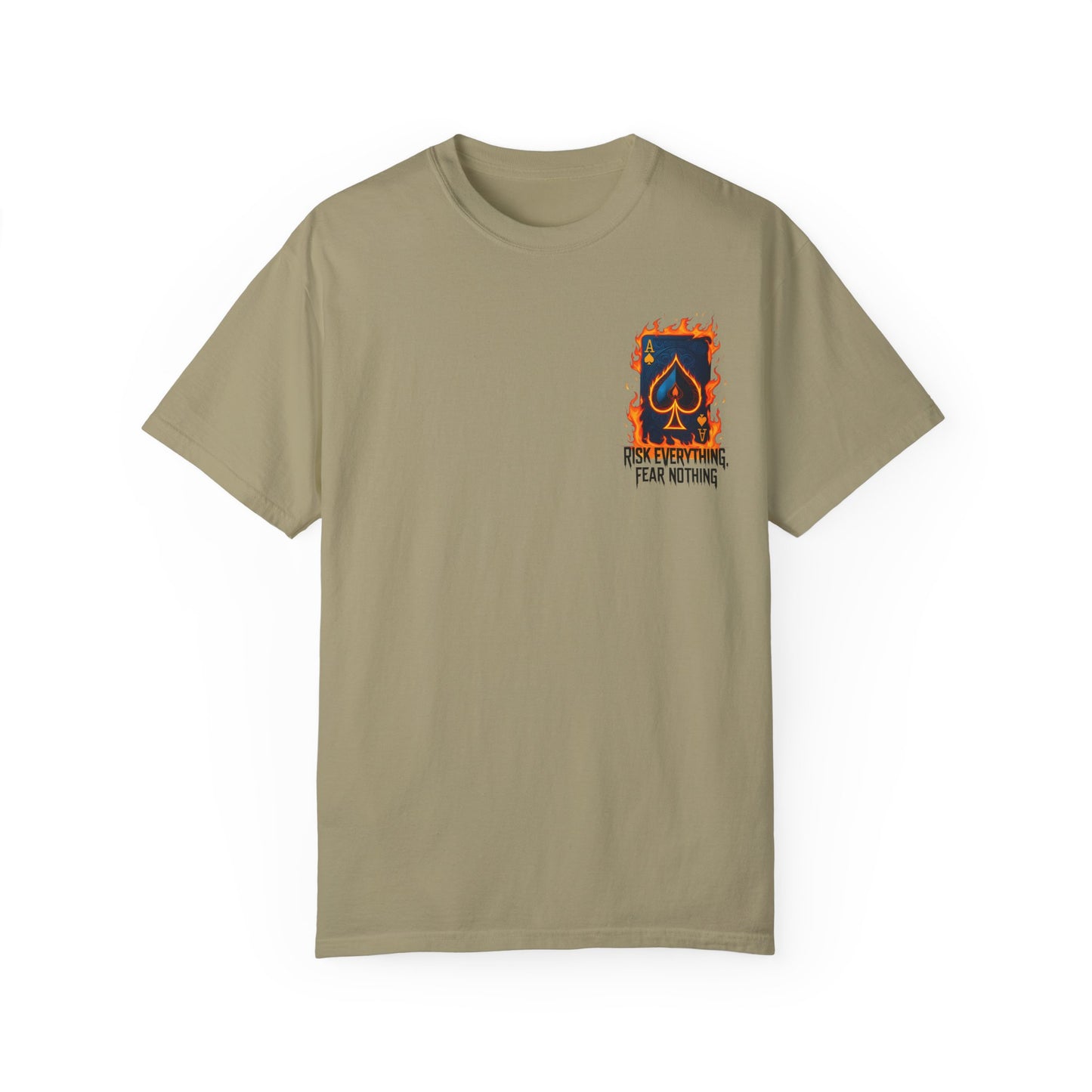Summer clothing Fear Nothing Graphic T-Shirt - Unisex Garment-Dyed Tee with Playing Card Design