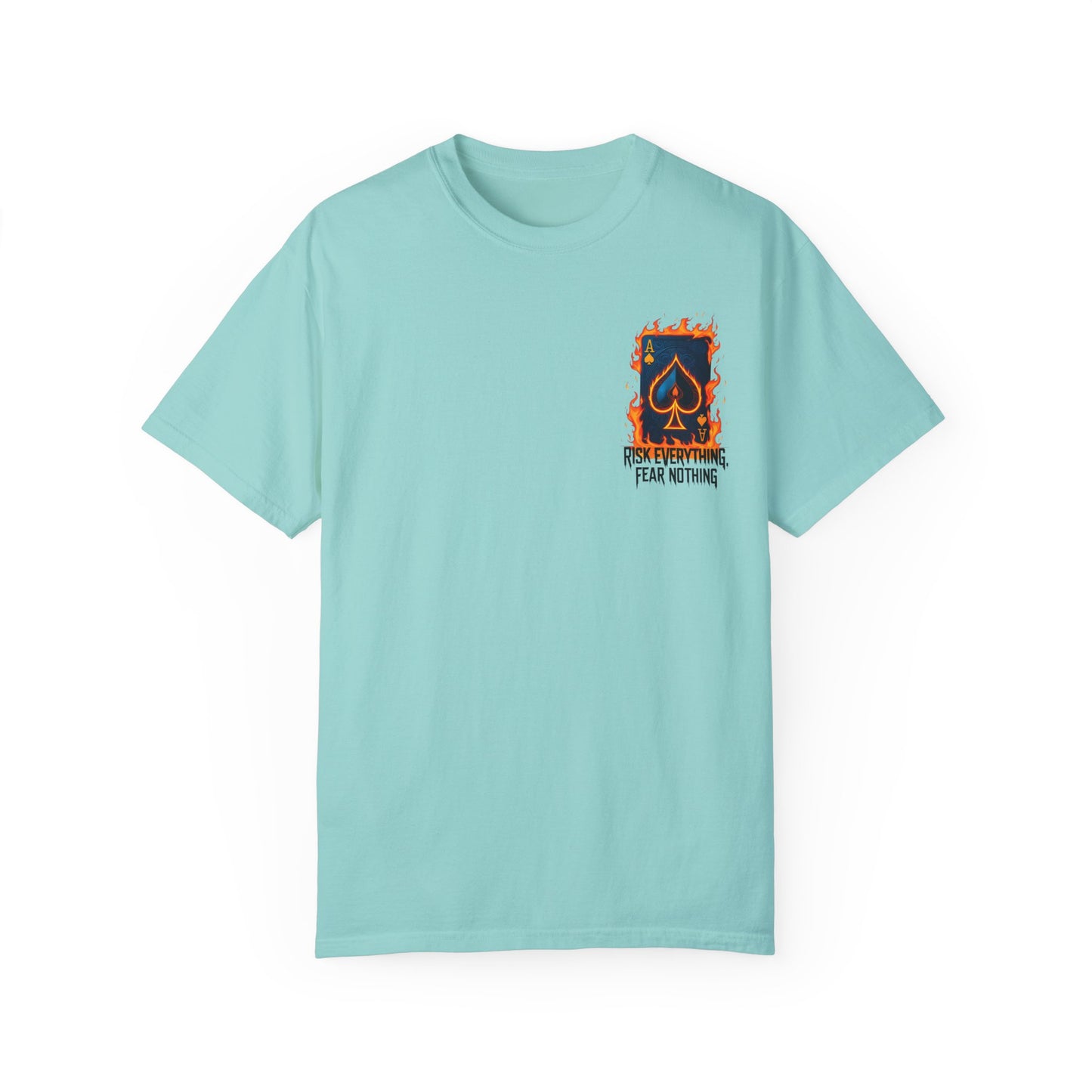 Summer clothing Fear Nothing Graphic T-Shirt - Unisex Garment-Dyed Tee with Playing Card Design