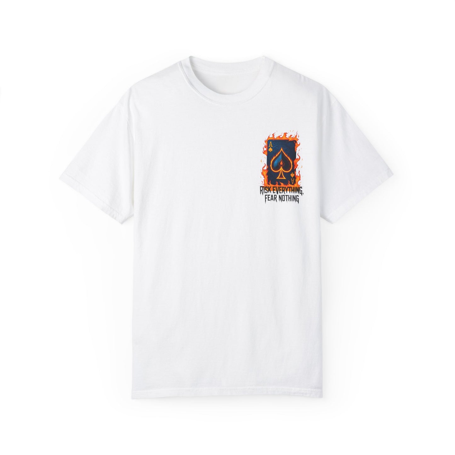 Summer clothing Fear Nothing Graphic T-Shirt - Unisex Garment-Dyed Tee with Playing Card Design