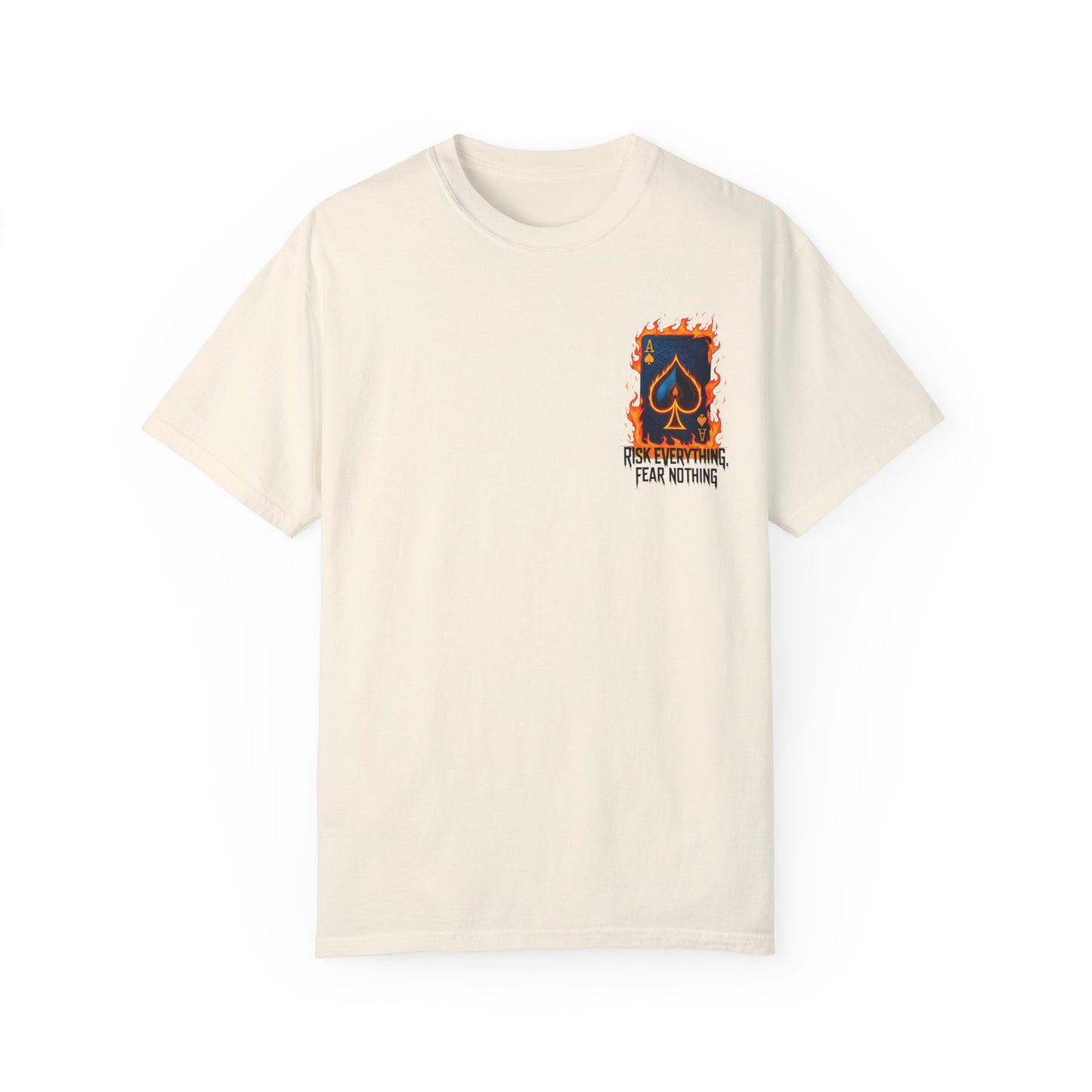Summer clothing Fear Nothing Graphic T-Shirt - Unisex Garment-Dyed Tee with Playing Card Design