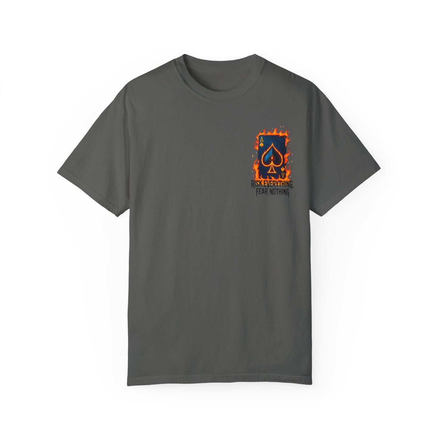 Summer clothing Fear Nothing Graphic T-Shirt - Unisex Garment-Dyed Tee with Playing Card Design