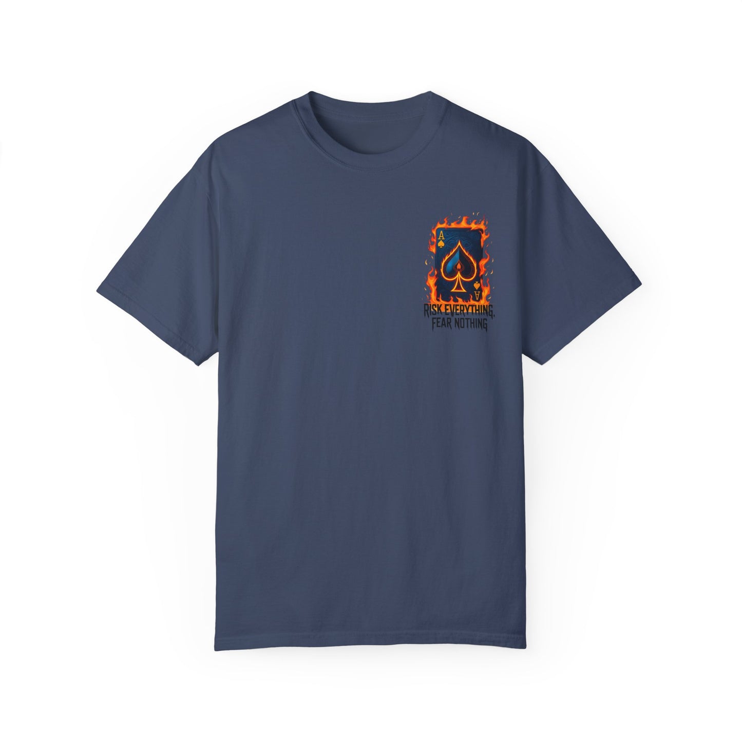 Summer clothing Fear Nothing Graphic T-Shirt - Unisex Garment-Dyed Tee with Playing Card Design