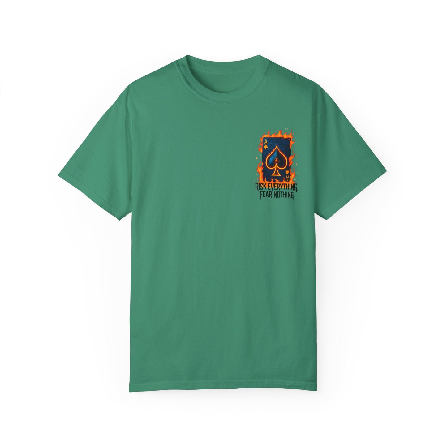 Summer clothing Fear Nothing Graphic T-Shirt - Unisex Garment-Dyed Tee with Playing Card Design