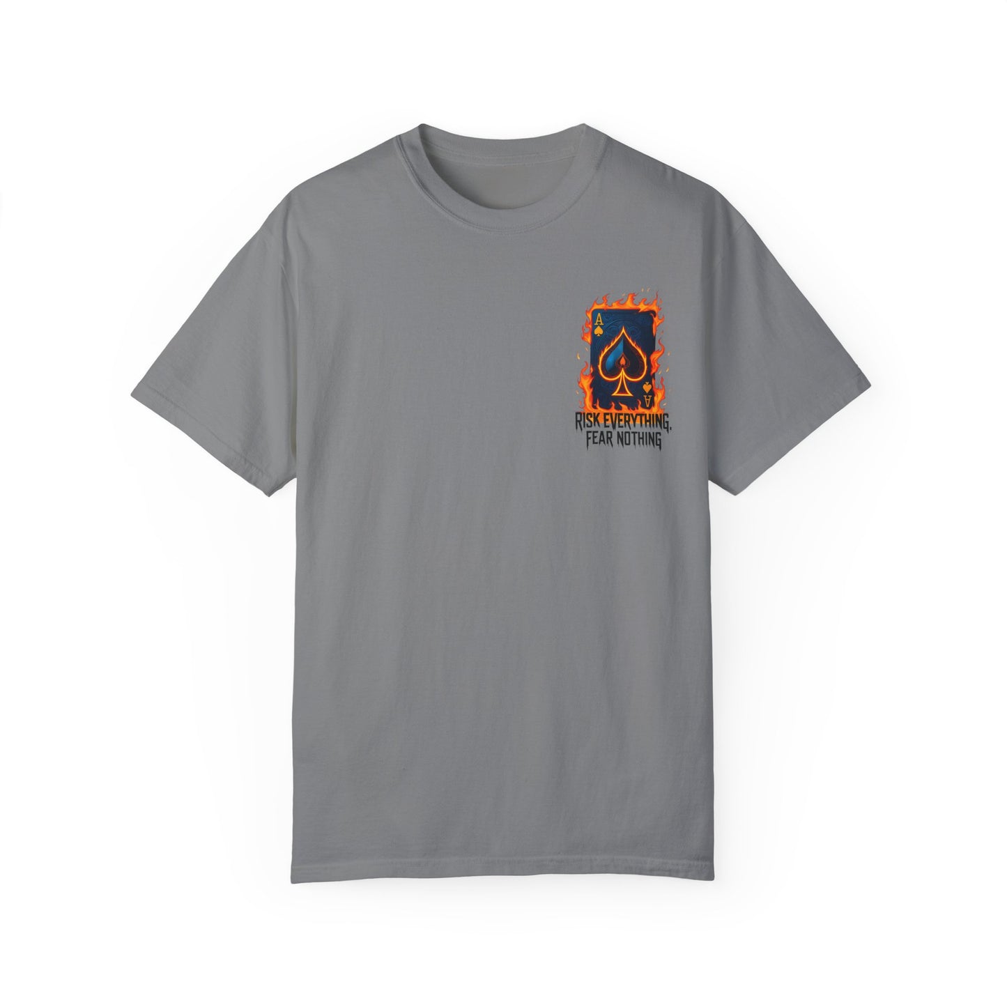 Summer clothing Fear Nothing Graphic T-Shirt - Unisex Garment-Dyed Tee with Playing Card Design