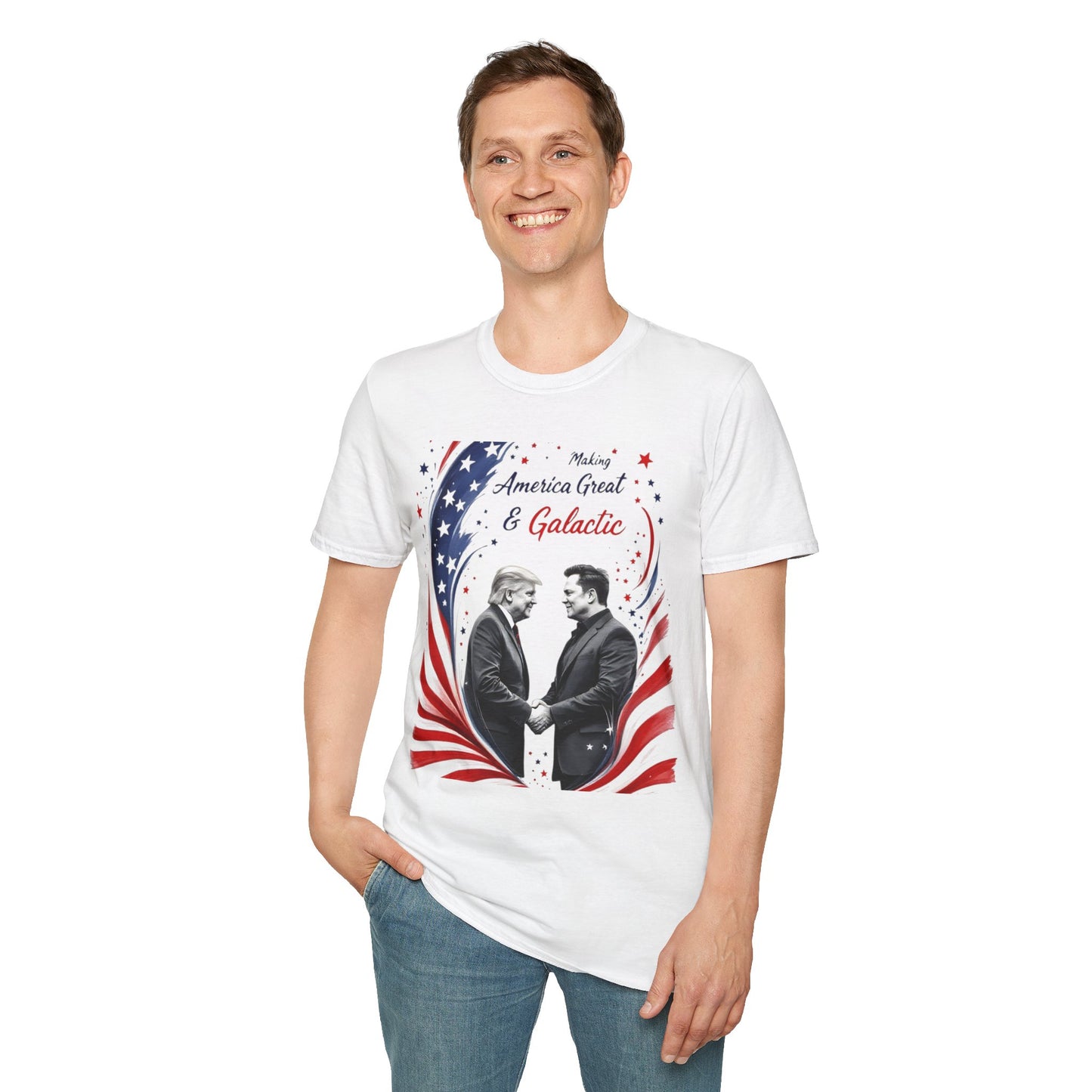 Unisex Softstyle T-Shirt - 'Making America Great & Galactic' Patriotic Design